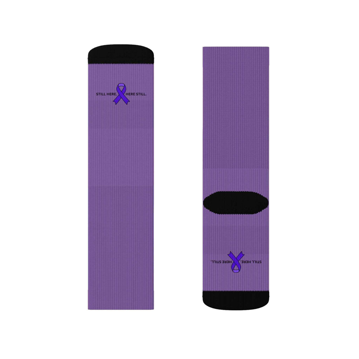 Still Here. Here Still. Epilepsy Awareness Crew Socks - Clothing, Unisex, Socks - EpiAl's Shop