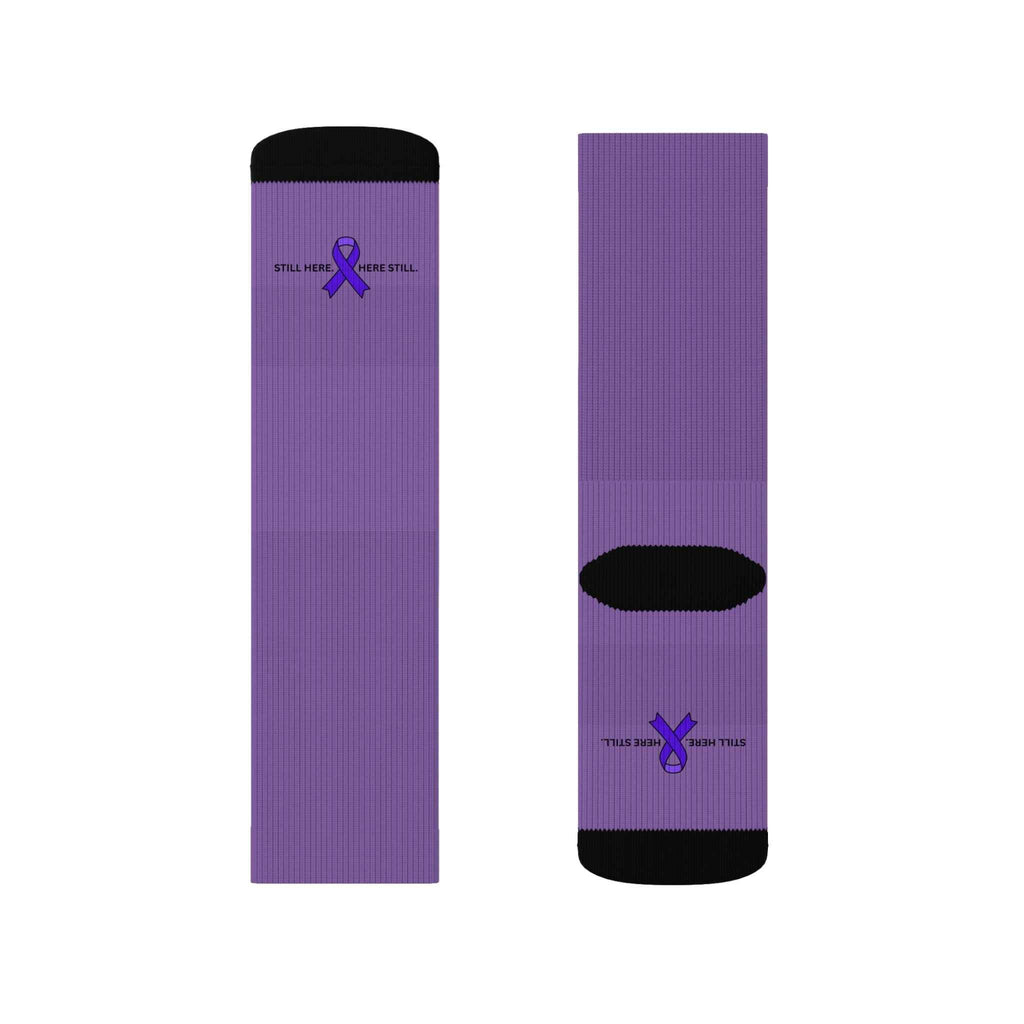 Still Here. Here Still. Epilepsy Awareness Crew Socks - Clothing, Unisex, Socks - EpiAl's Shop