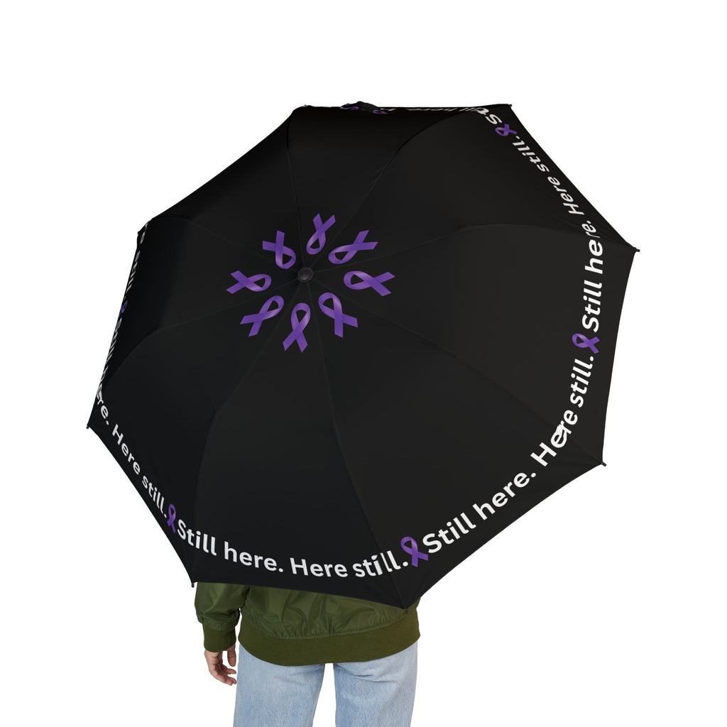 Still Here. Here Still. – Epilepsy Awareness Umbrella (Semi-Automatic) - Rain Gear, Umbrellas - EpiAl's Shop