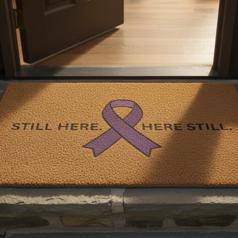 “Still Here. Here Still.” Epilepsy Awareness Welcome Mat - Decor, Rugs, Outdoor - EpiAl's Shop
