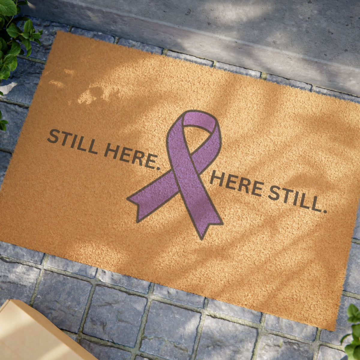 “Still Here. Here Still.” Epilepsy Awareness Welcome Mat - Decor, Rugs, Outdoor - EpiAl's Shop