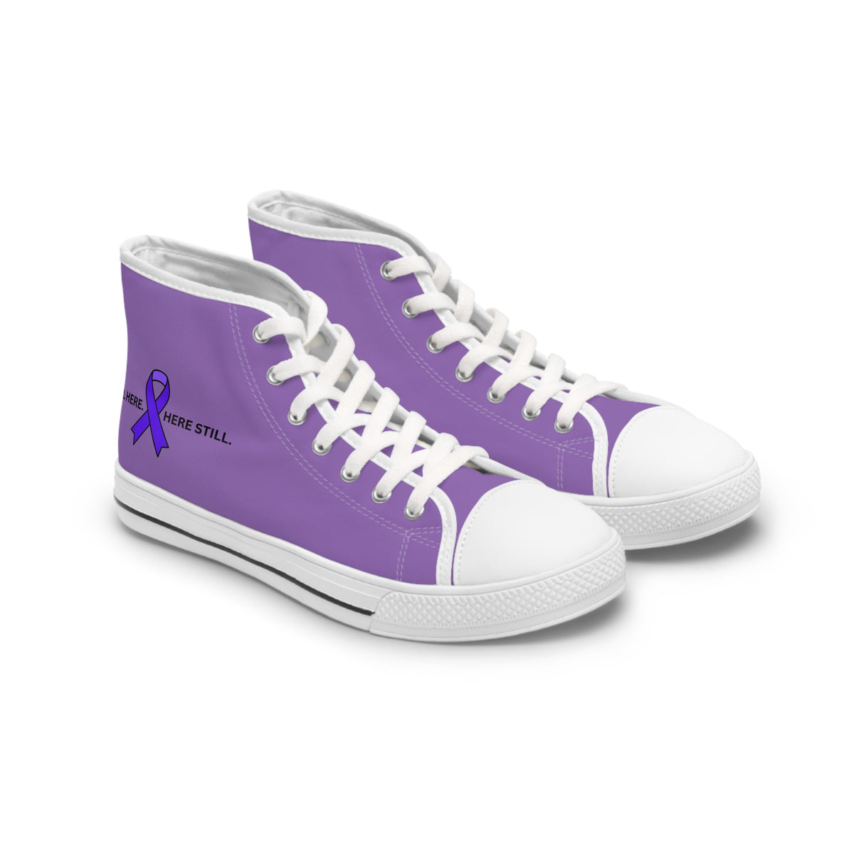 Still Here. Here Still. Women’s High-Top Sneakers – Epilepsy Awareness - Shoes, Sneakers - EpiAl's Shop