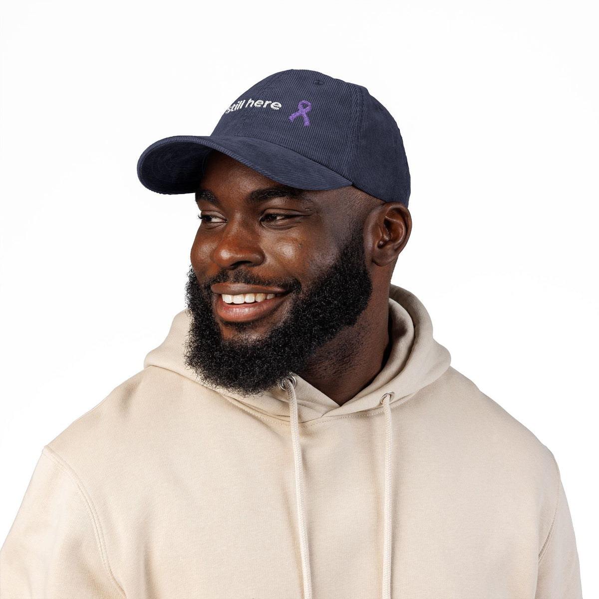 Still Here – Lavender Ribbon Embroidered Corduroy Cap - Hats, Baseball & Trucker - EpiAl's Shop