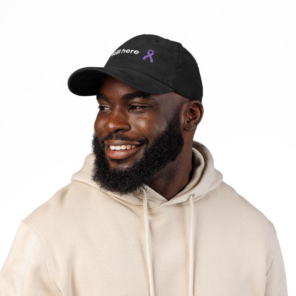 Still Here – Lavender Ribbon Embroidered Corduroy Cap - Hats, Baseball & Trucker - EpiAl's Shop