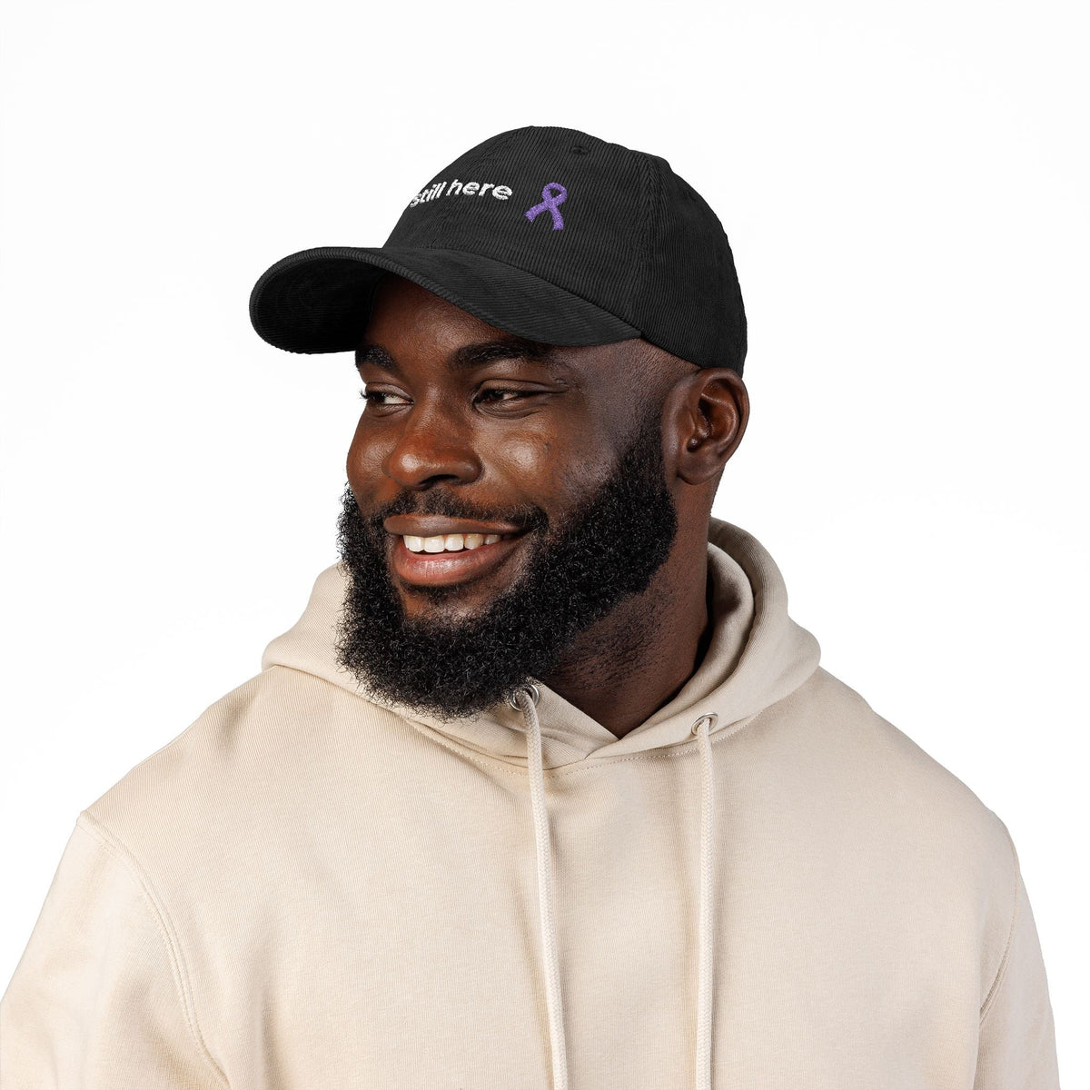 Still Here – Lavender Ribbon Embroidered Corduroy Cap - Hats, Baseball & Trucker - EpiAl's Shop