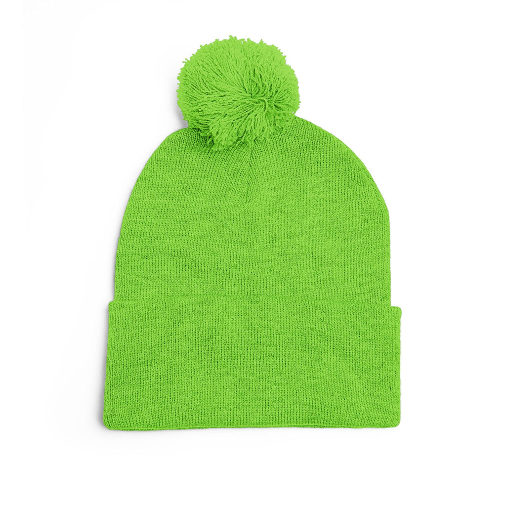 Still Here Pom-Pom Beanie – Epilepsy Awareness Knit Hat with Purple Ribbon - Hats, Beanie - EpiAl's Shop