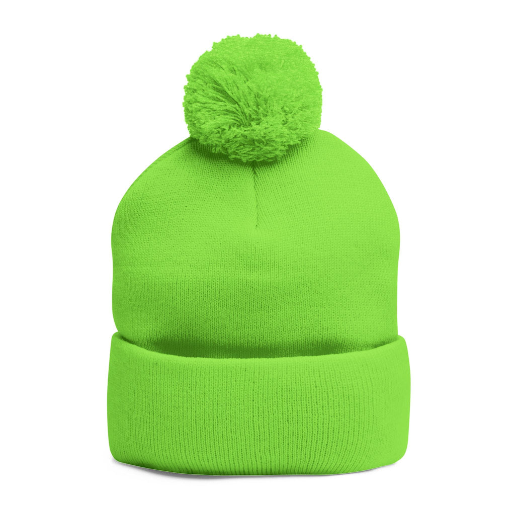 Still Here Pom-Pom Beanie – Epilepsy Awareness Knit Hat with Purple Ribbon - Hats, Beanie - EpiAl's Shop