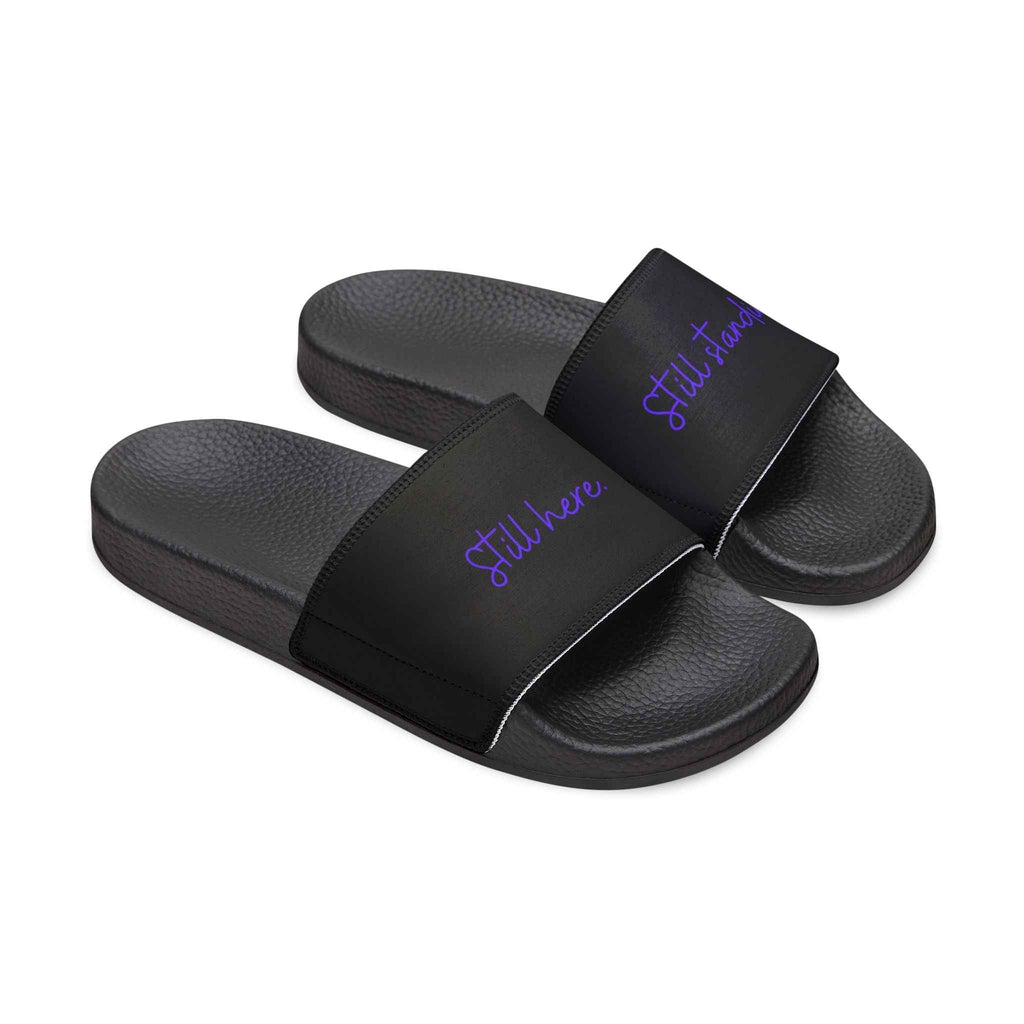 “Still Here / Still Standing” Slide Sandals — Quiet Strength Edition - Shoes, Sandals - EpiAl's Shop