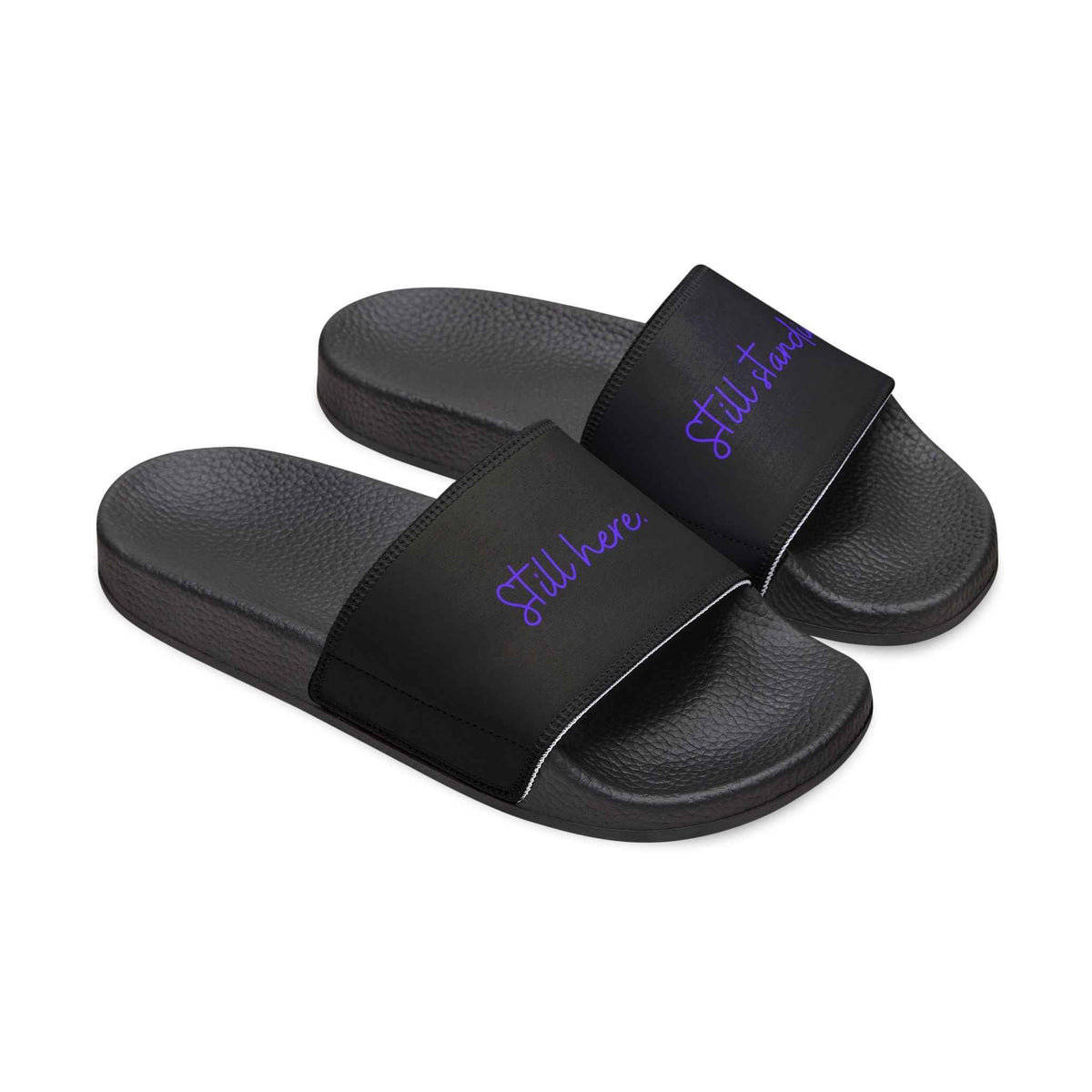 “Still Here / Still Standing” Slide Sandals — Quiet Strength Edition - Shoes, Sandals - EpiAl's Shop