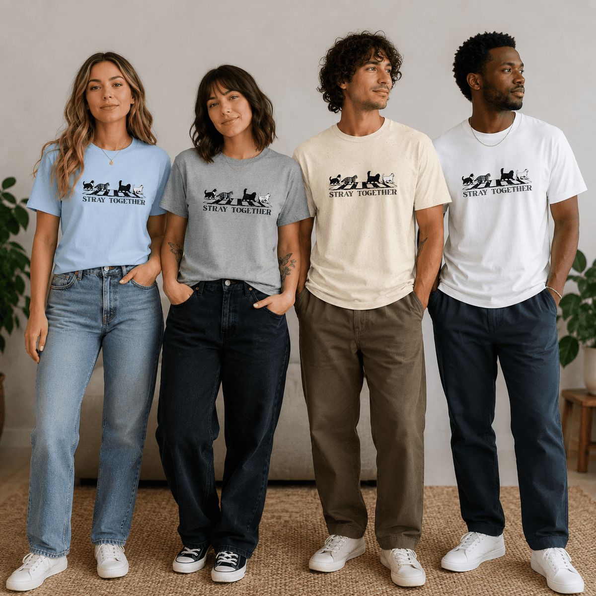 Stray Together Cat Lover T-Shirt - Clothing, Unisex, T-Shirts - EpiAl's Shop