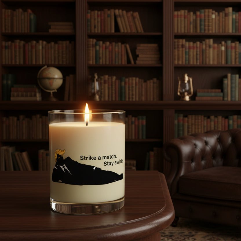 Strike a Match. Stay Awhile. – Political Parody Scented Candle - Decor, Candles, Scented - EpiAl's Shop
