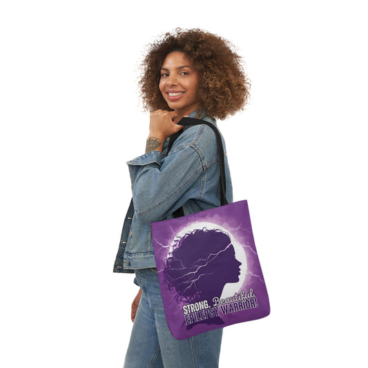 Strong Beautiful Epilepsy Warrior Canvas Tote Bag - Accessories - EpiAl's Shop