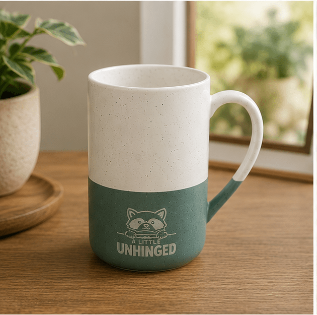 Stubby Jimothy Raccoon “A Little Unhinged” Engraved Ceramic Mug | 13 oz - Drinkware, Coffee Mugs - EpiAl's Shop