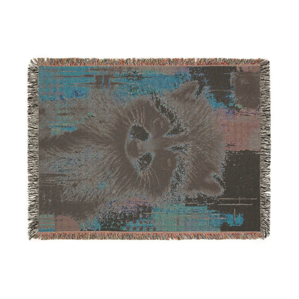 Stubby Jimothy Raccoon Abstract Woven Throw Blanket with Fringe - Decor, Blankets, Throw - EpiAl's Shop