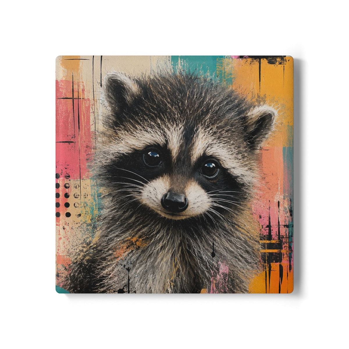 Stubby Jimothy Raccoon Ceramic Coaster with Cork Backing | Round or Square - Decor, Coasters - EpiAl's Shop