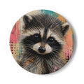 Stubby Jimothy Raccoon Ceramic Coaster with Cork Backing | Round or Square - Decor, Coasters - EpiAl's Shop