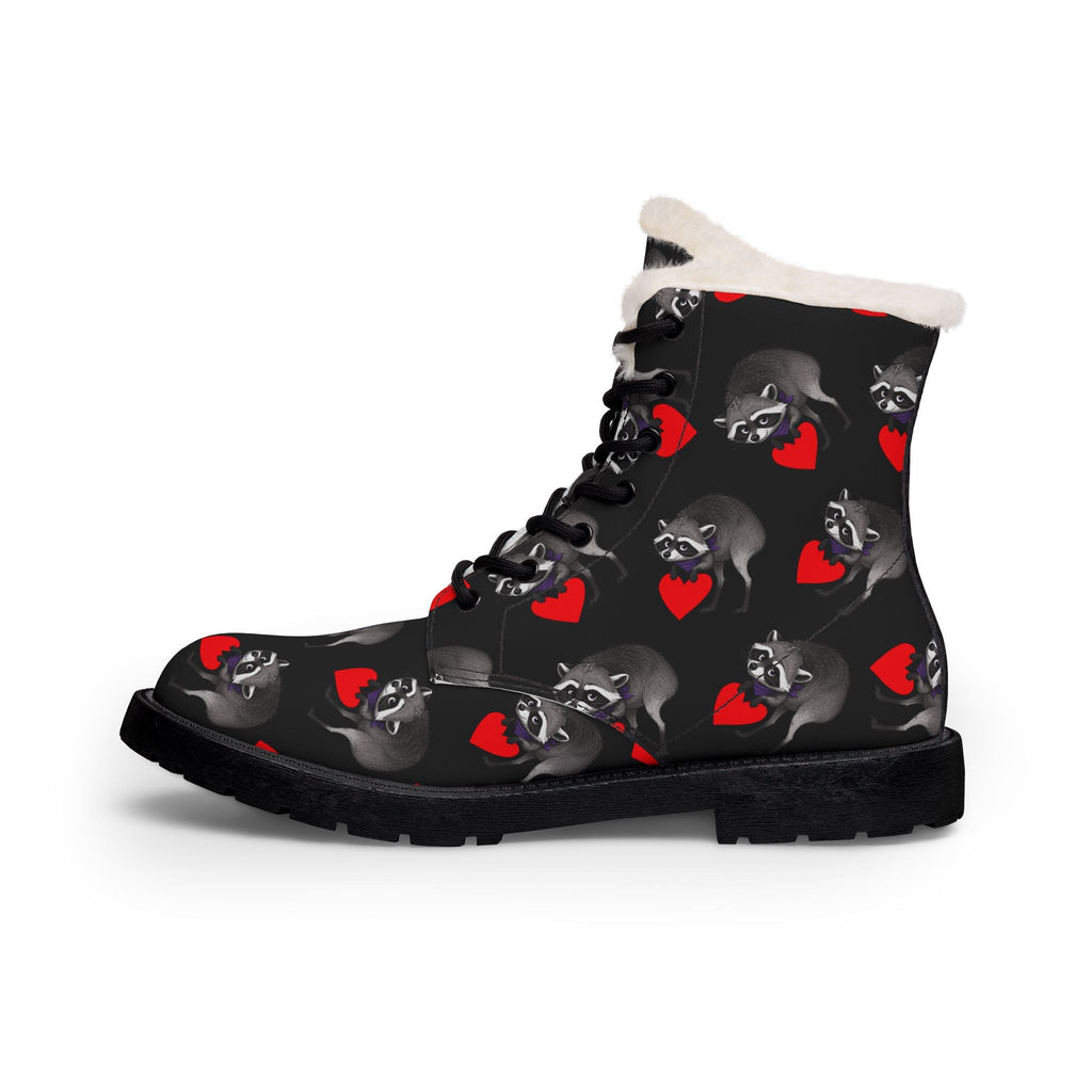 Stubby Jimothy Raccoon Fur-Lined Vegan Leather Winter Boot for Women - Shoes, Boots - EpiAl's Shop