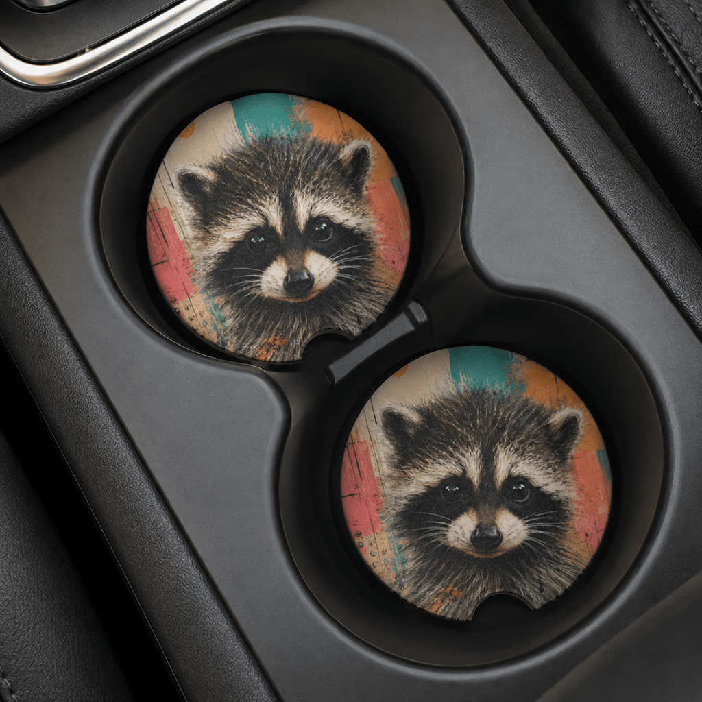 Stubby Jimothy Raccoon Soapstone Car Coasters | Absorbent Cup Holder Coasters - Vehicle Coasters - EpiAl's Shop