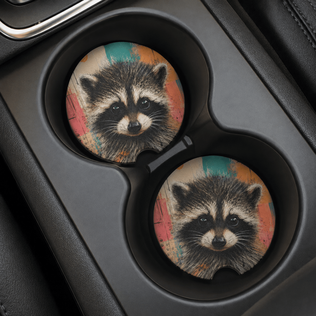 Stubby Jimothy Raccoon Soapstone Car Coasters | Absorbent Cup Holder Coasters - Vehicle Coasters - EpiAl's Shop