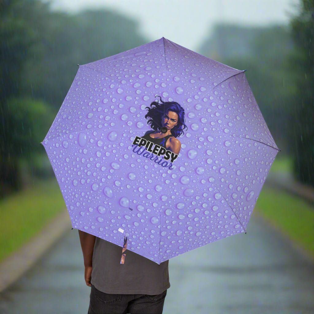 Stylish Foldable Umbrella with Epilepsy Warrior Design - Accessories, Misc., Umbrellas - EpiAl's Shop
