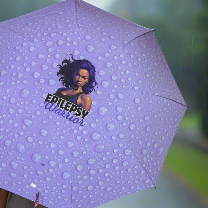 Stylish Foldable Umbrella with Epilepsy Warrior Design - Accessories, Misc., Umbrellas - EpiAl's Shop