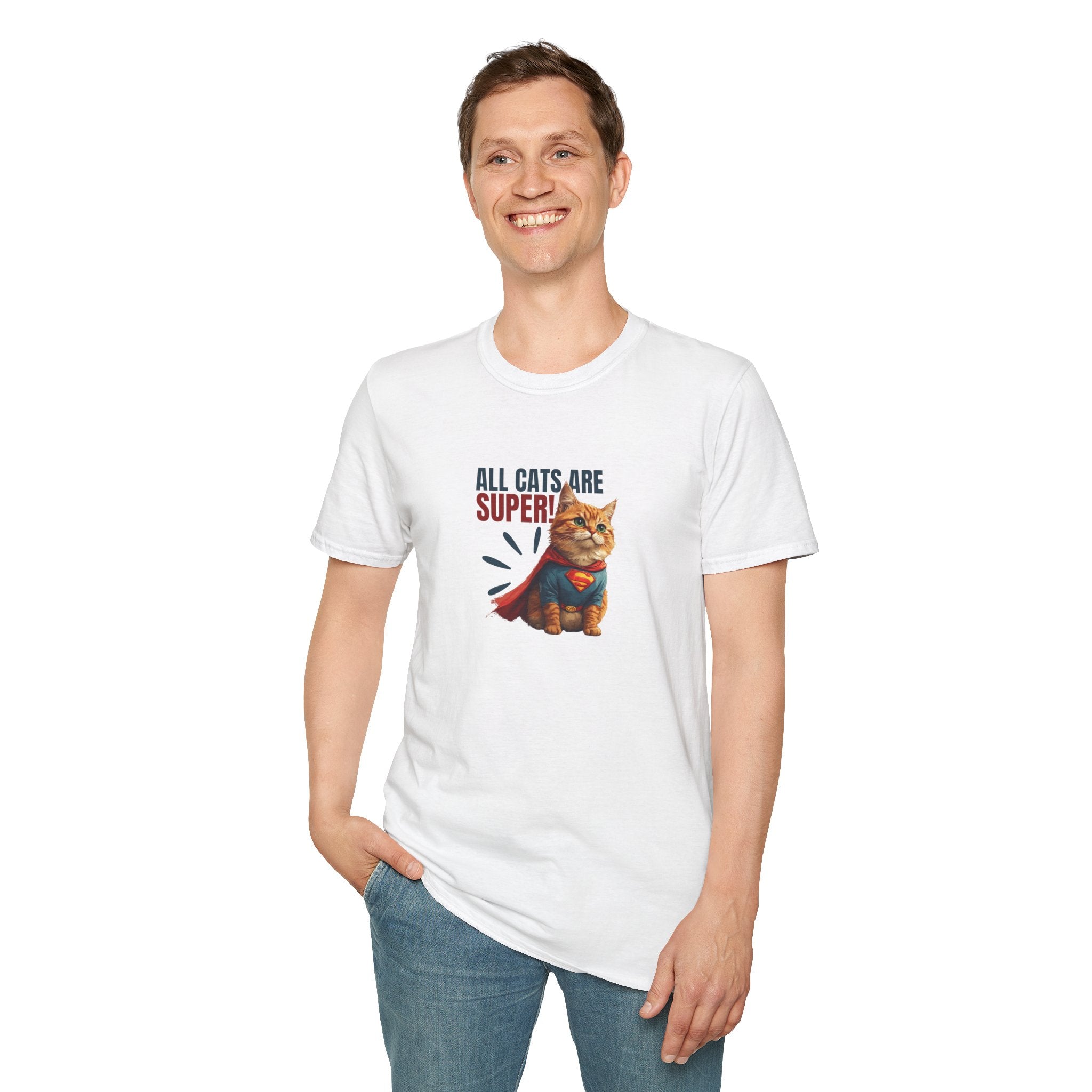 Super Cat Unisex T-Shirt, Fun Cat Lover Tee - Clothing, T-shirts - EpiAl's Shop