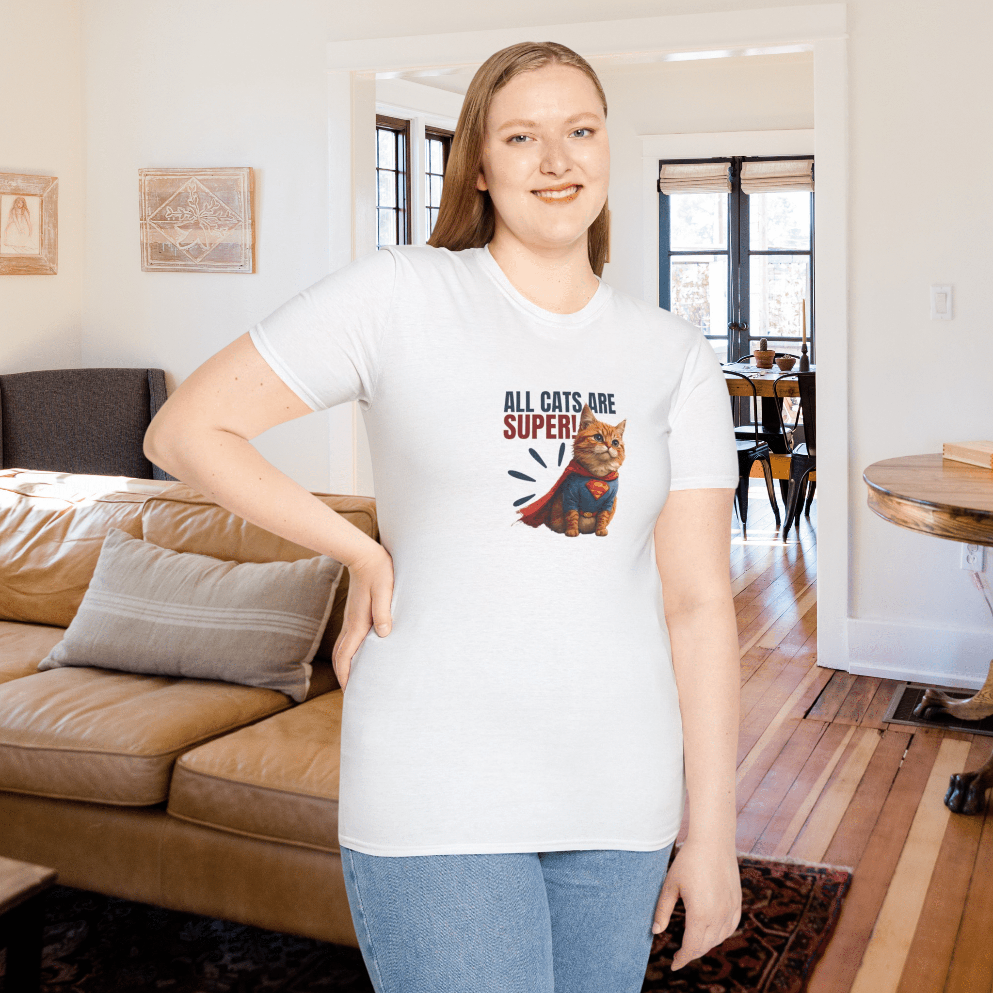 Super Cat Unisex T-Shirt, Fun Cat Lover Tee - Clothing, T-shirts - EpiAl's Shop