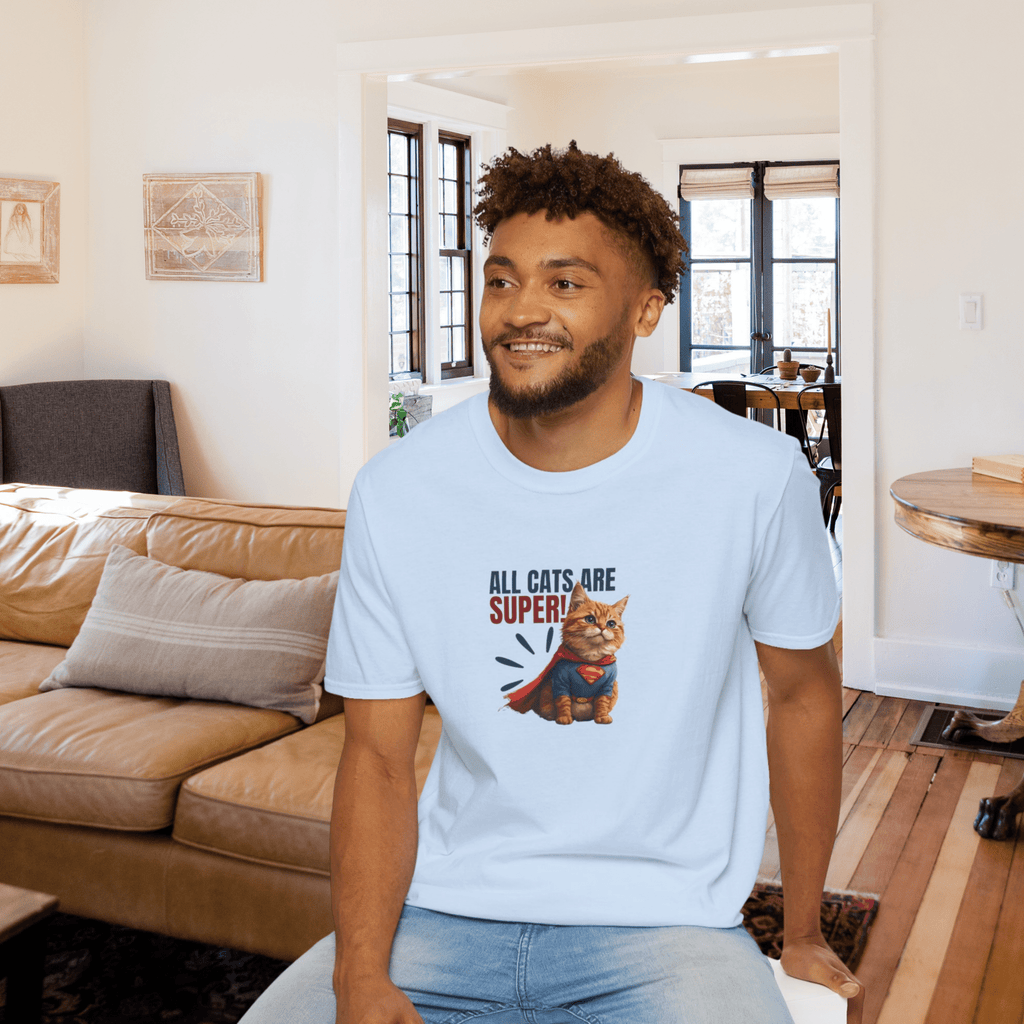 Super Cat Unisex T-Shirt, Fun Cat Lover Tee - Clothing, T-shirts - EpiAl's Shop