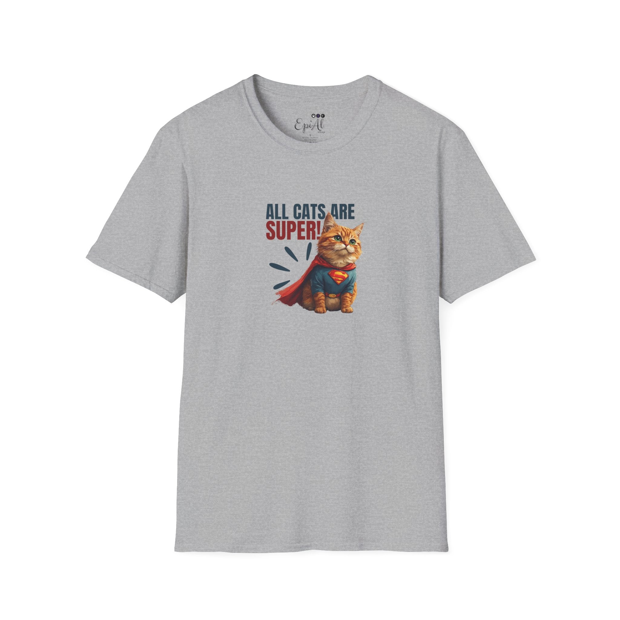 Super Cat Unisex T-Shirt, Fun Cat Lover Tee - Clothing, T-shirts - EpiAl's Shop