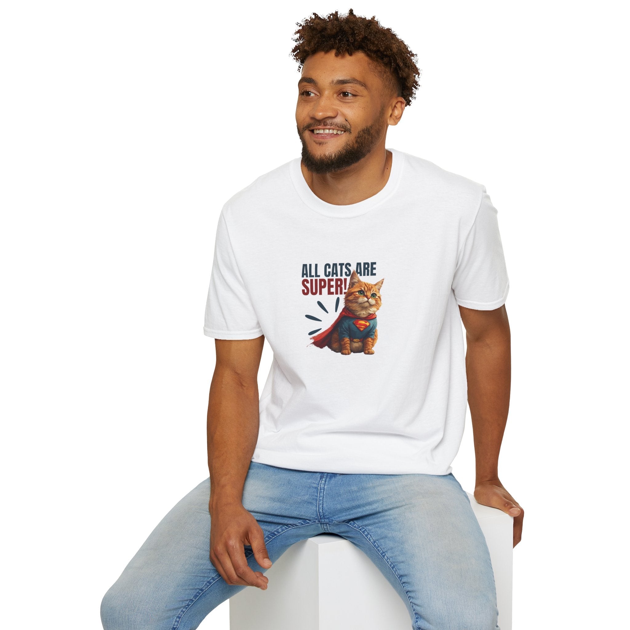 Super Cat Unisex T-Shirt, Fun Cat Lover Tee - Clothing, T-shirts - EpiAl's Shop