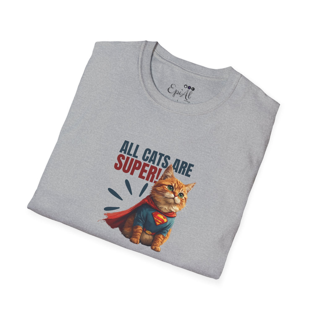 Super Cat Unisex T-Shirt, Fun Cat Lover Tee - Clothing, T-shirts - EpiAl's Shop