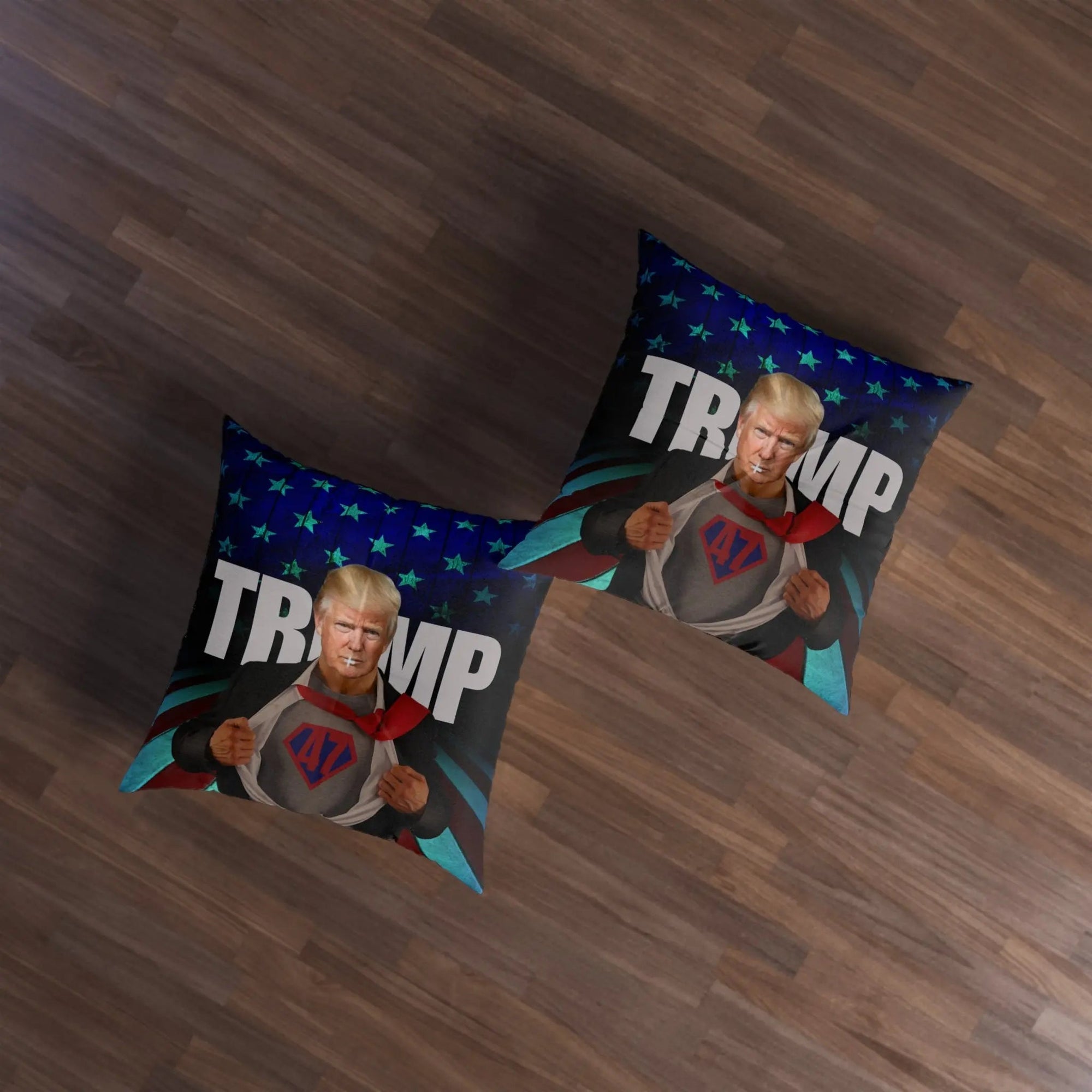 Superhero Trump Tufted Floor Pillow - Square Decorative Cushion - Decor, Home, Pillows - EpiAl's Shop
