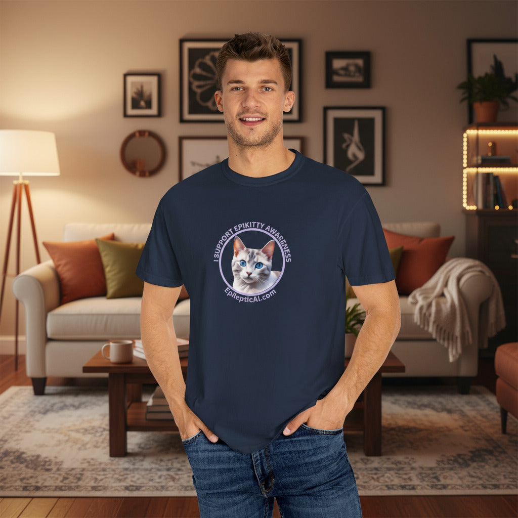 Support EpiKitty Awareness Unisex Garment-Dyed T-shirt - EpiAl's Shop