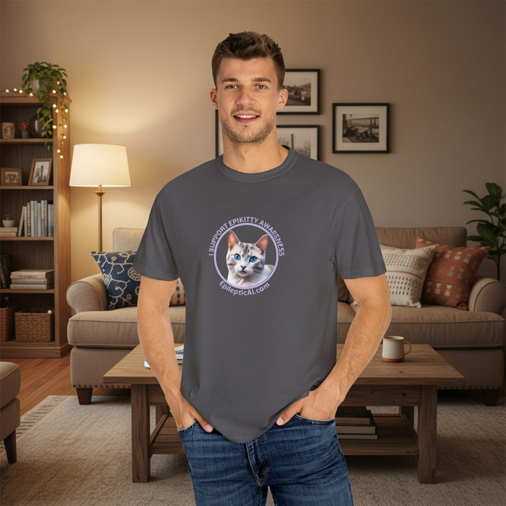 Support EpiKitty Awareness Unisex Garment-Dyed T-shirt - EpiAl's Shop