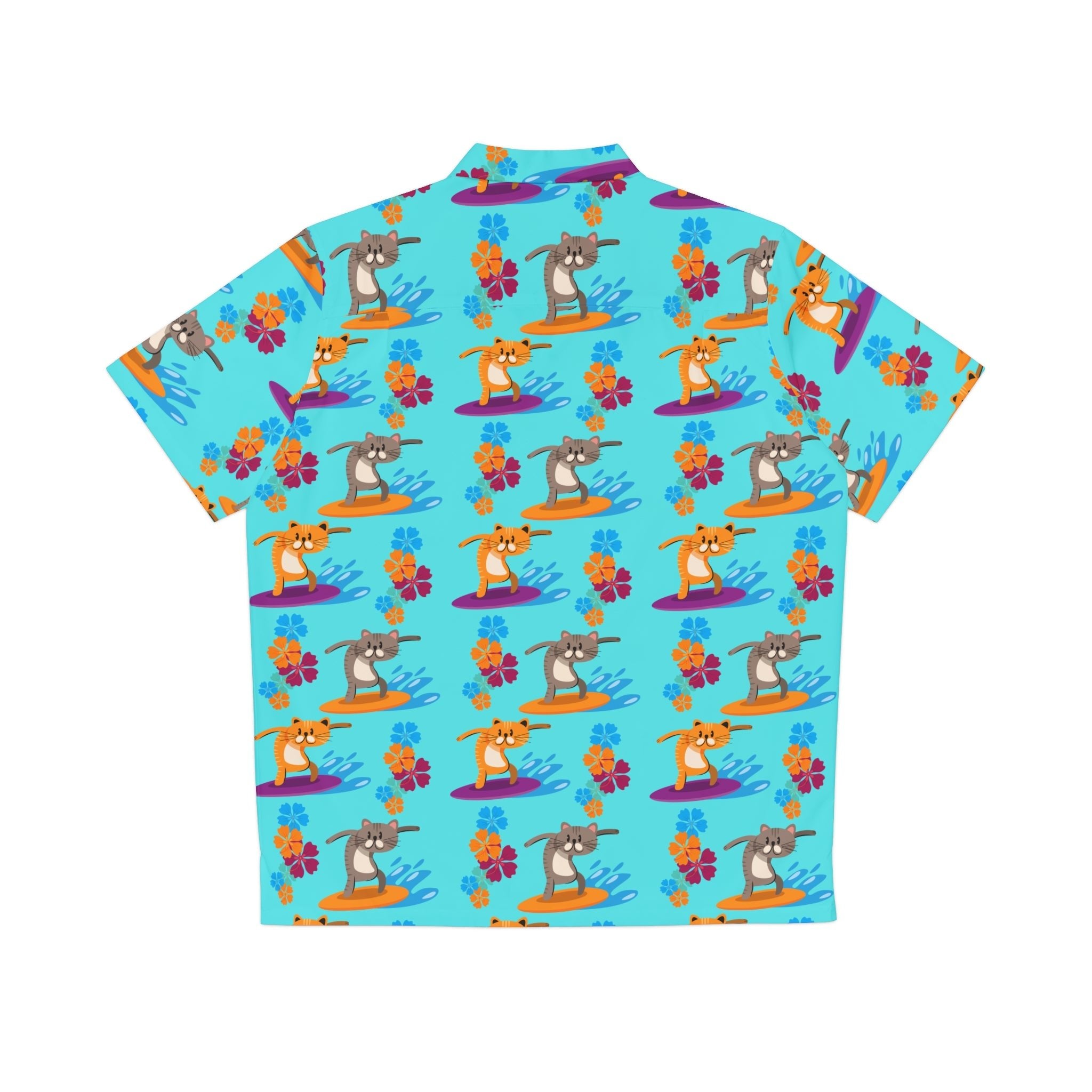 Surfer Cat Men's Hawaiian Shirt - EpiAl's Shop