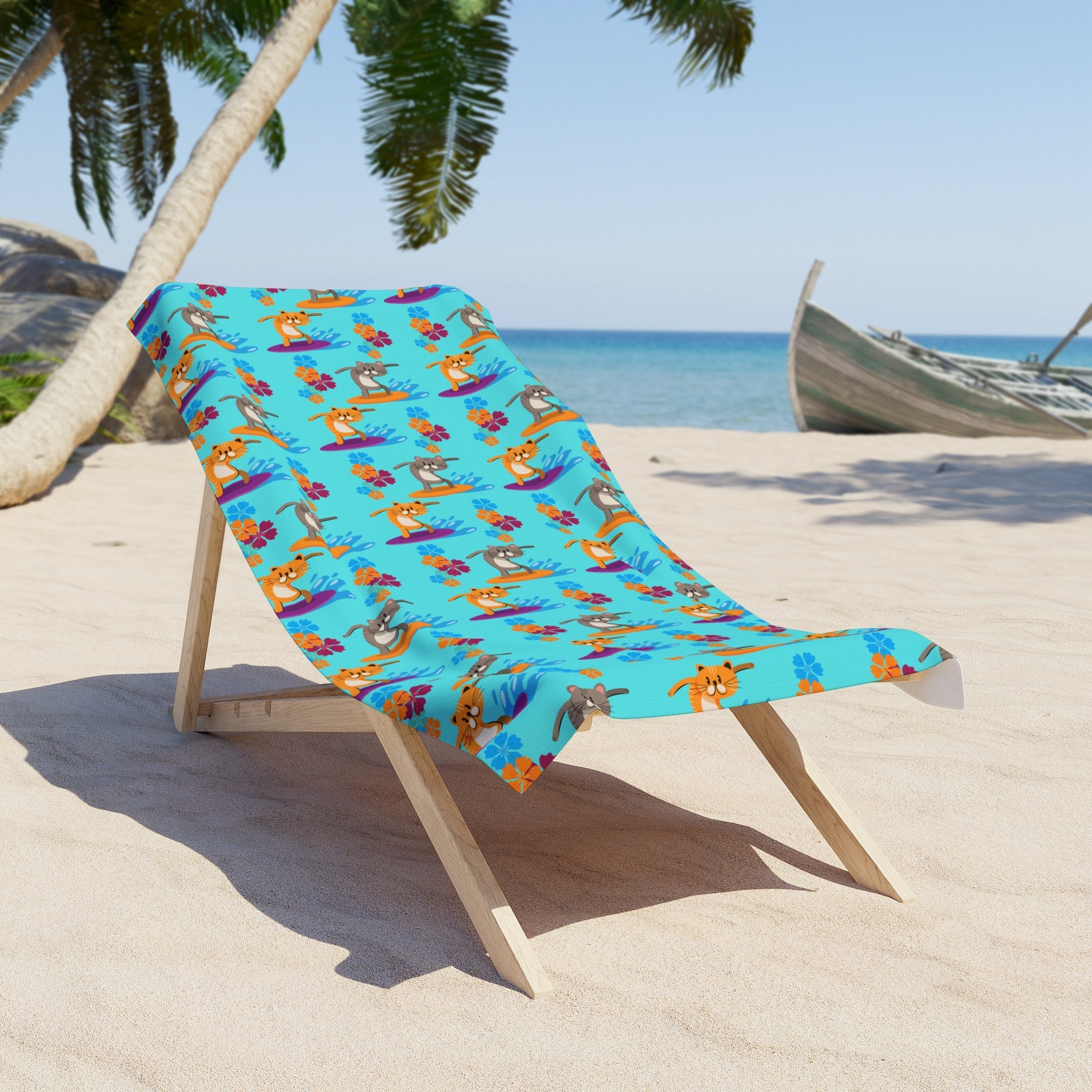 Surfer Kitties Beach Towel - Home Decor - Epileptic Al’s Shop