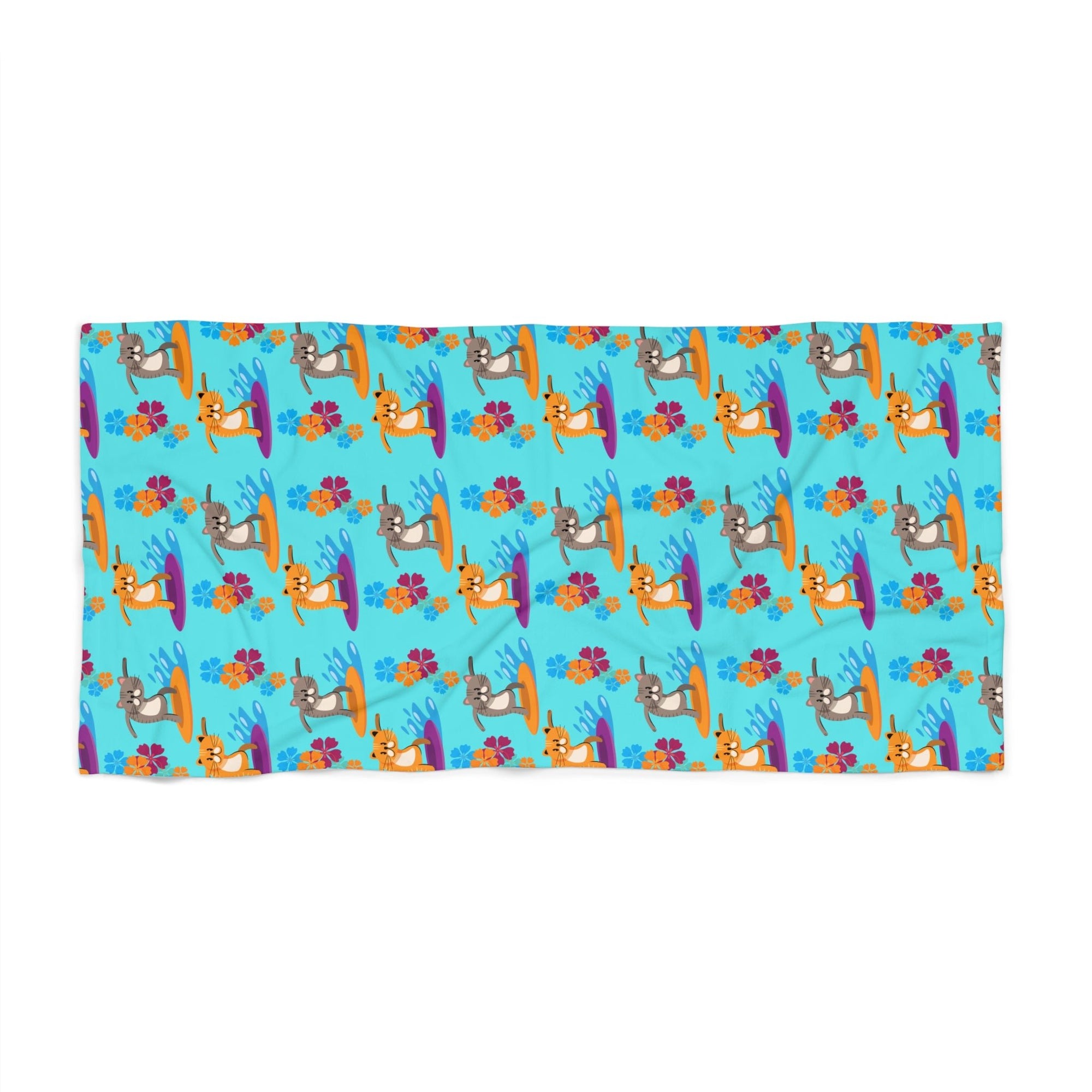 Surfer Kitties Beach Towel - Home Decor - Epileptic Al’s Shop