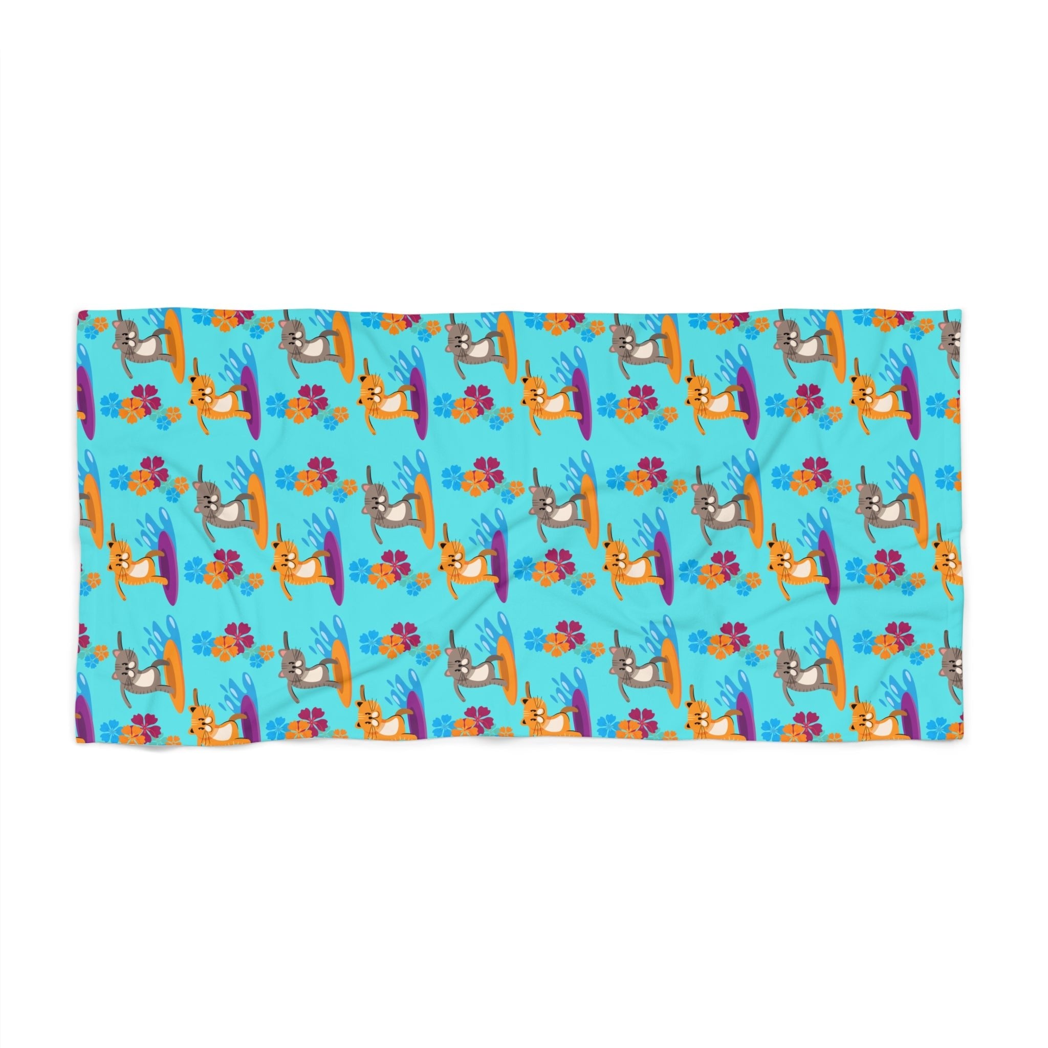 Surfer Kitties Beach Towel - Home Decor - Epileptic Al’s Shop