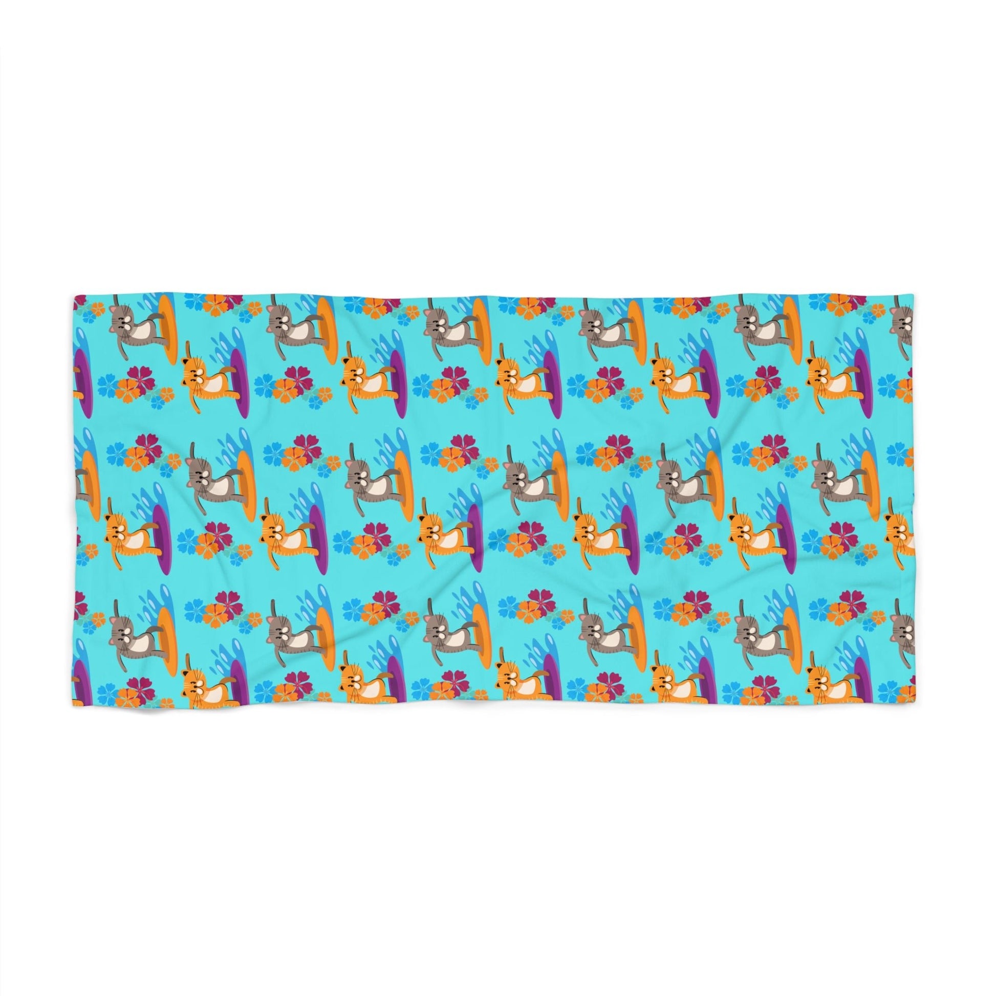 Surfer Kitties Beach Towel - Home Decor - Epileptic Al’s Shop