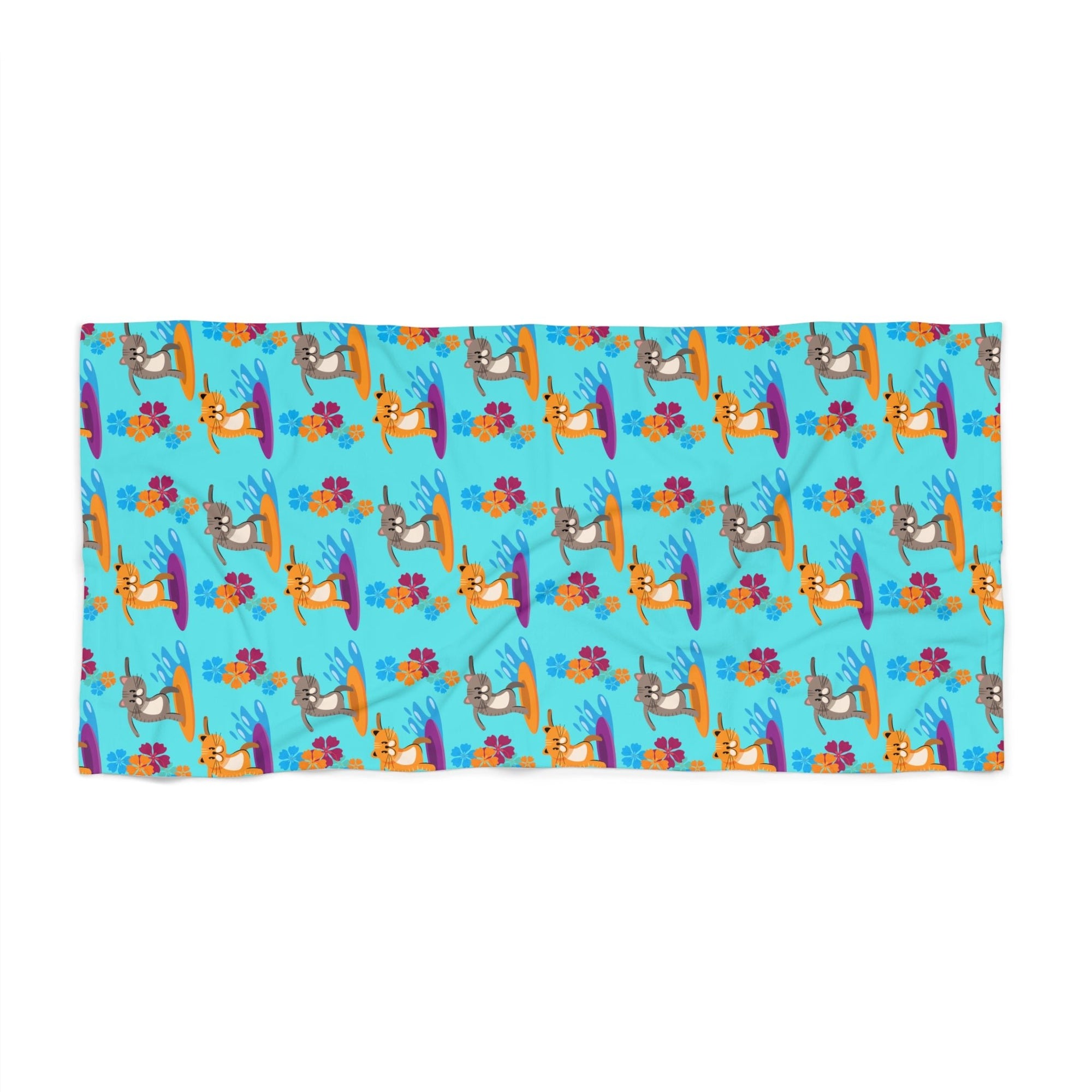 Surfer Kitties Beach Towel - Home Decor - Epileptic Al’s Shop