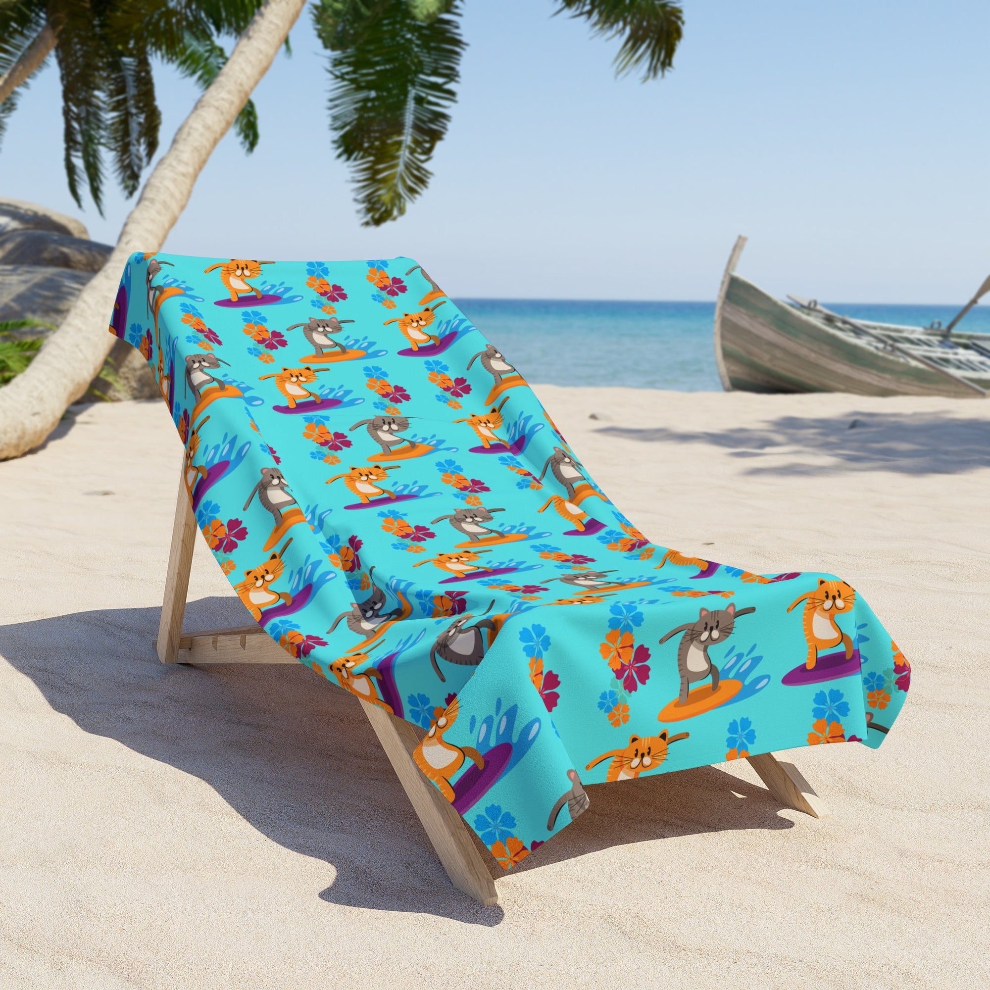 Surfer Kitties Beach Towel - Home Decor - Epileptic Al’s Shop