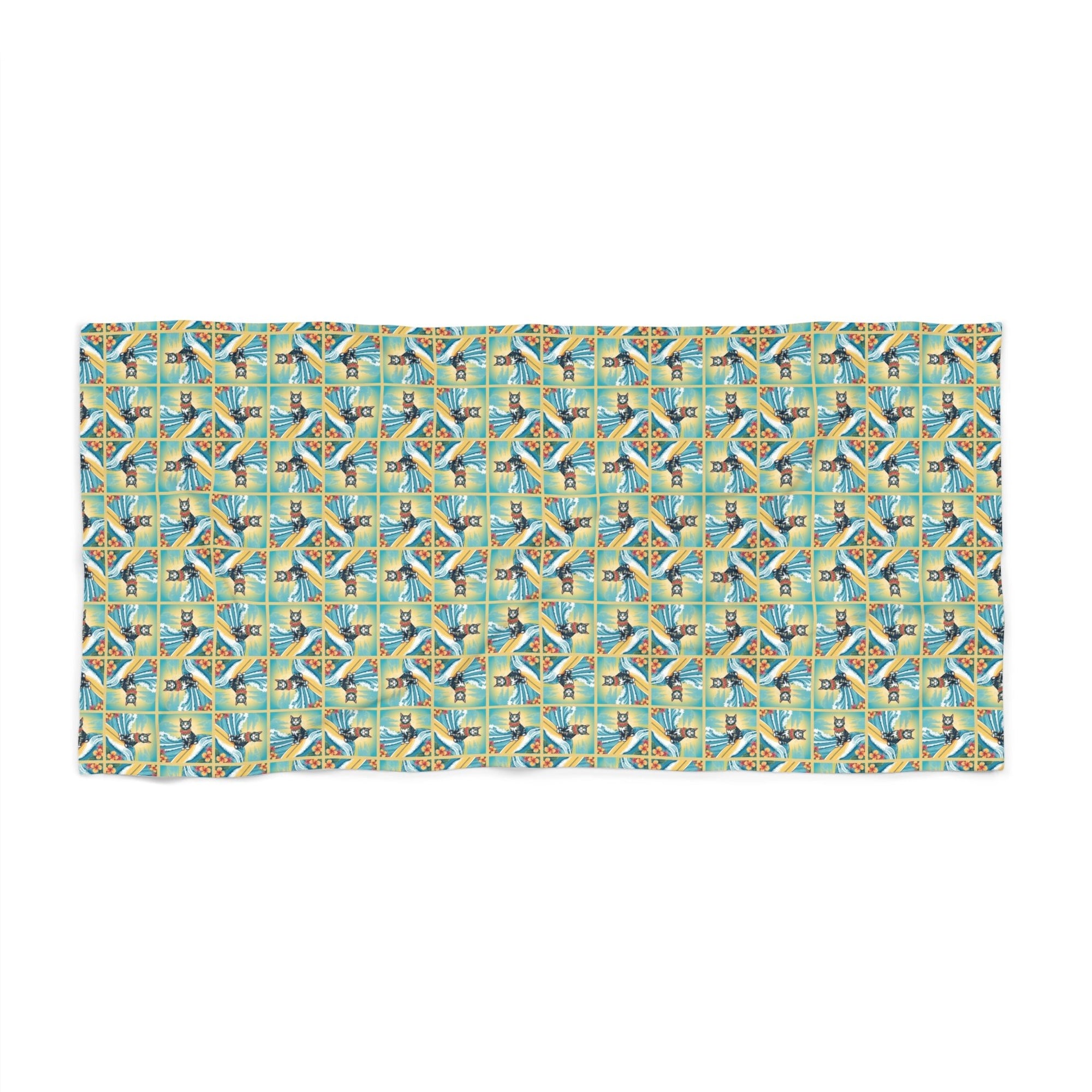 Surfer Kitties Beach Towel - Decor, Towels, Beach - EpiAl's Shop