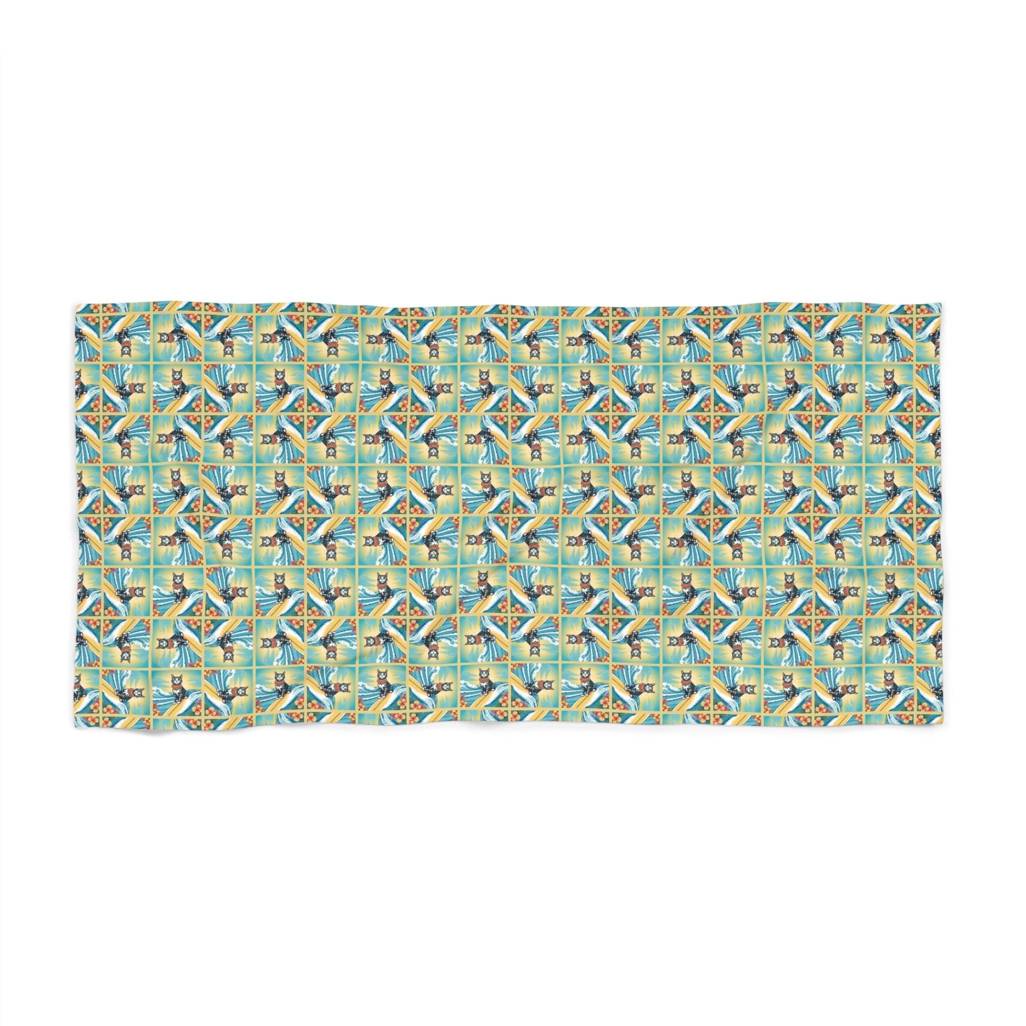 Surfer Kitties Beach Towel - Decor, Towels, Beach - EpiAl's Shop