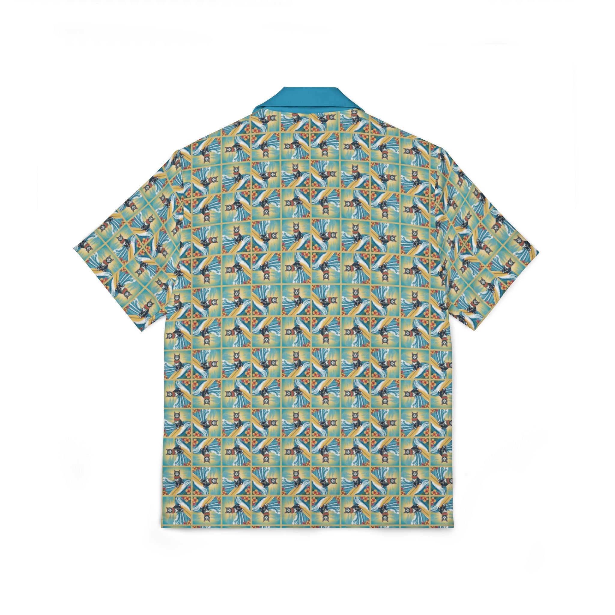 Surfer Kitties Men's Hawaiian Camp Shirt - Clothing, Hawaiian Style Shirts - EpiAl's Shop