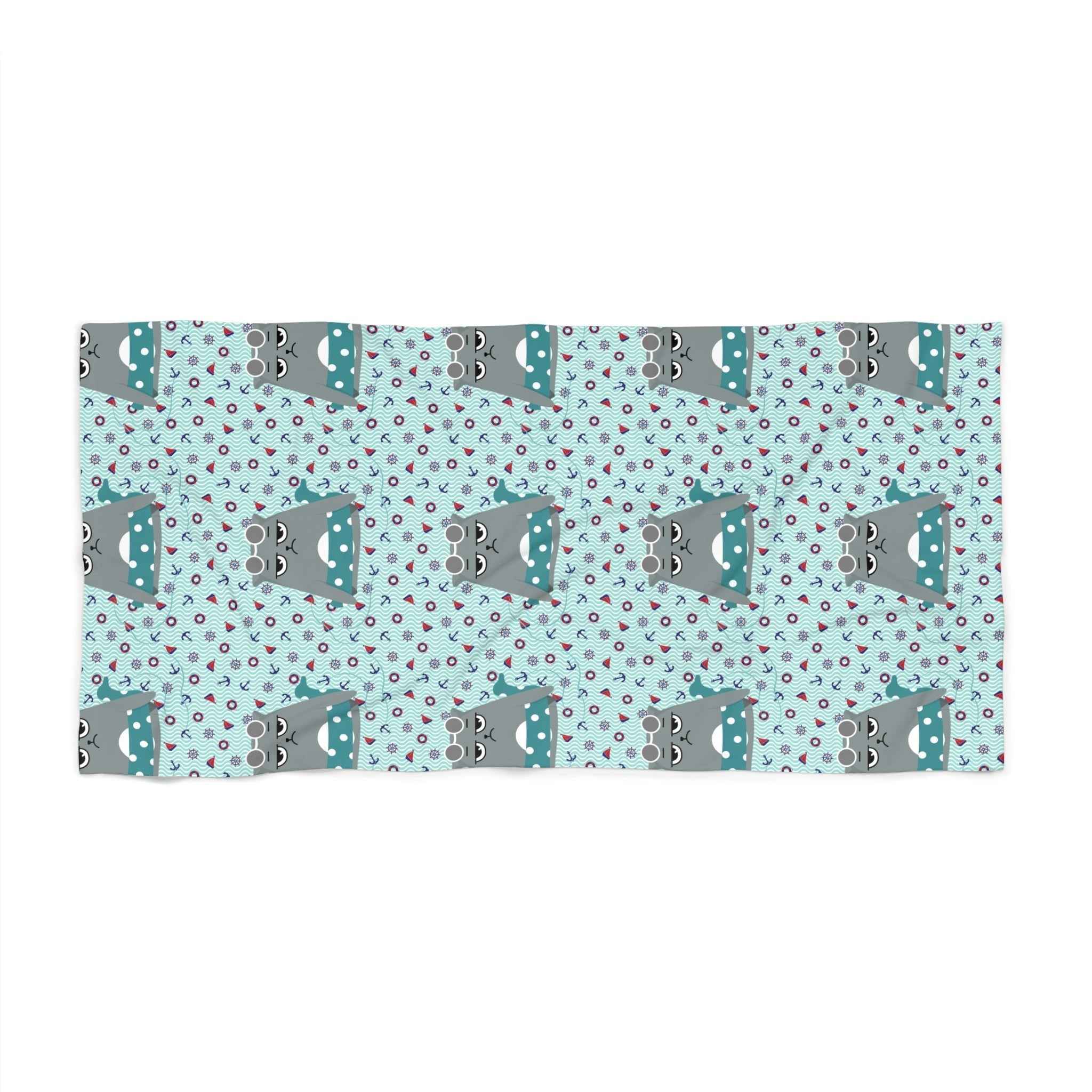 Swimming Grouch Cat Beach Towel