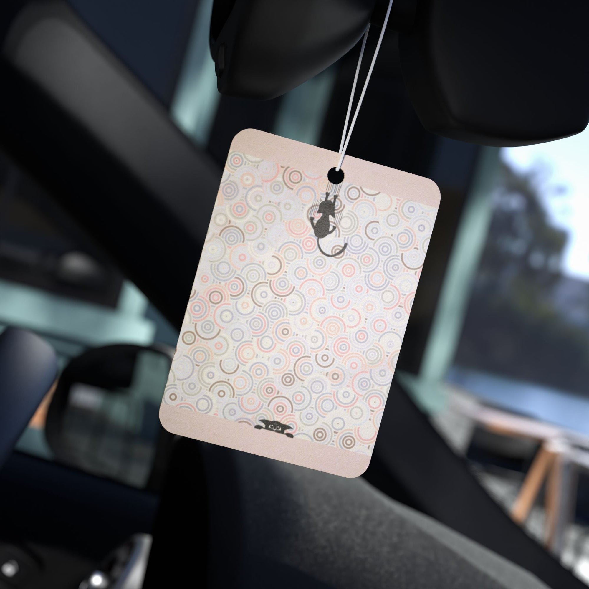 Swirly Background Kitty Car Air Freshener - Accessories, Auto, Air Fresheners - EpiAl's Shop