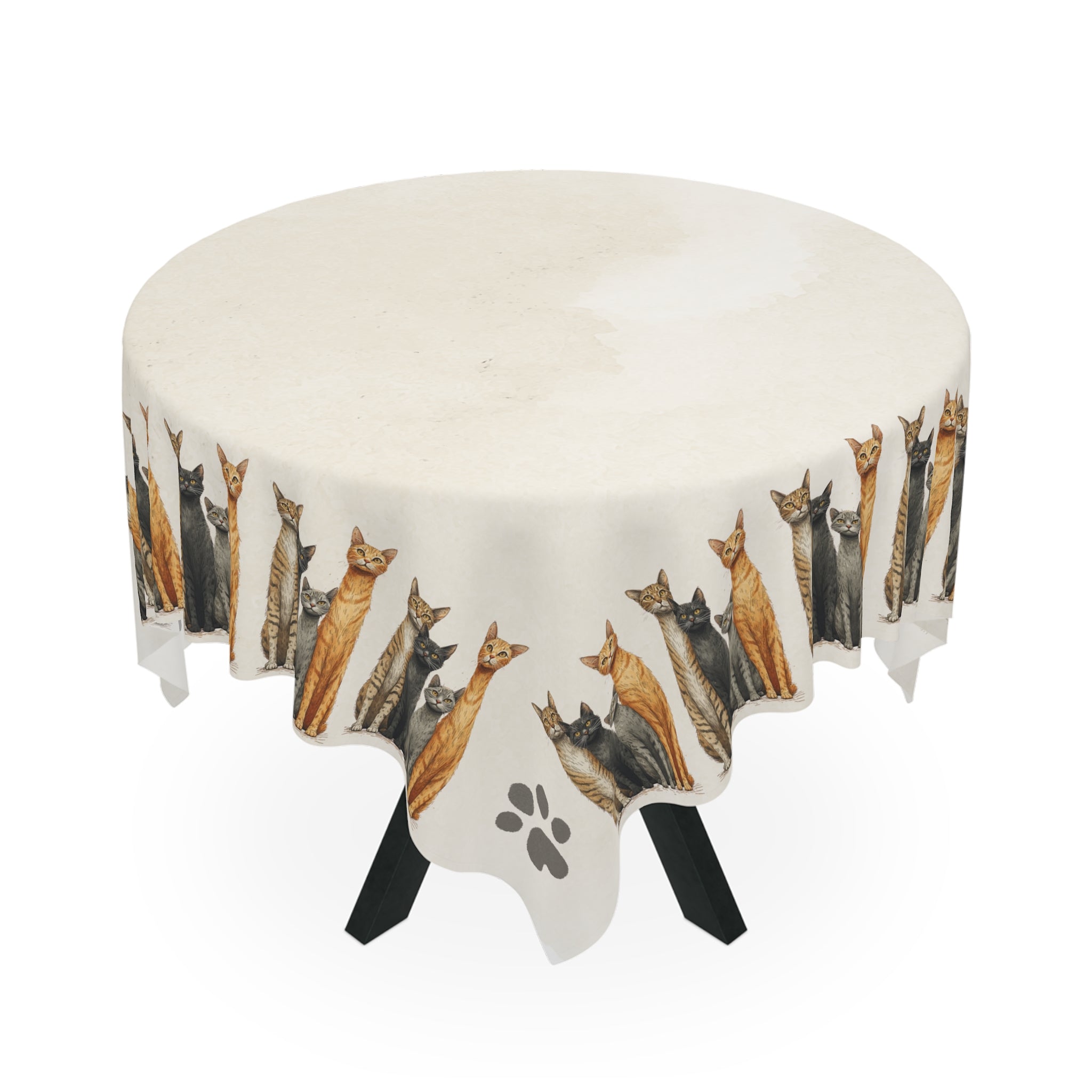 Tablecloth with Tall Kitties Design, Great for Cat Lovers - Decor, Dining, Table Decor - EpiAl's Shop