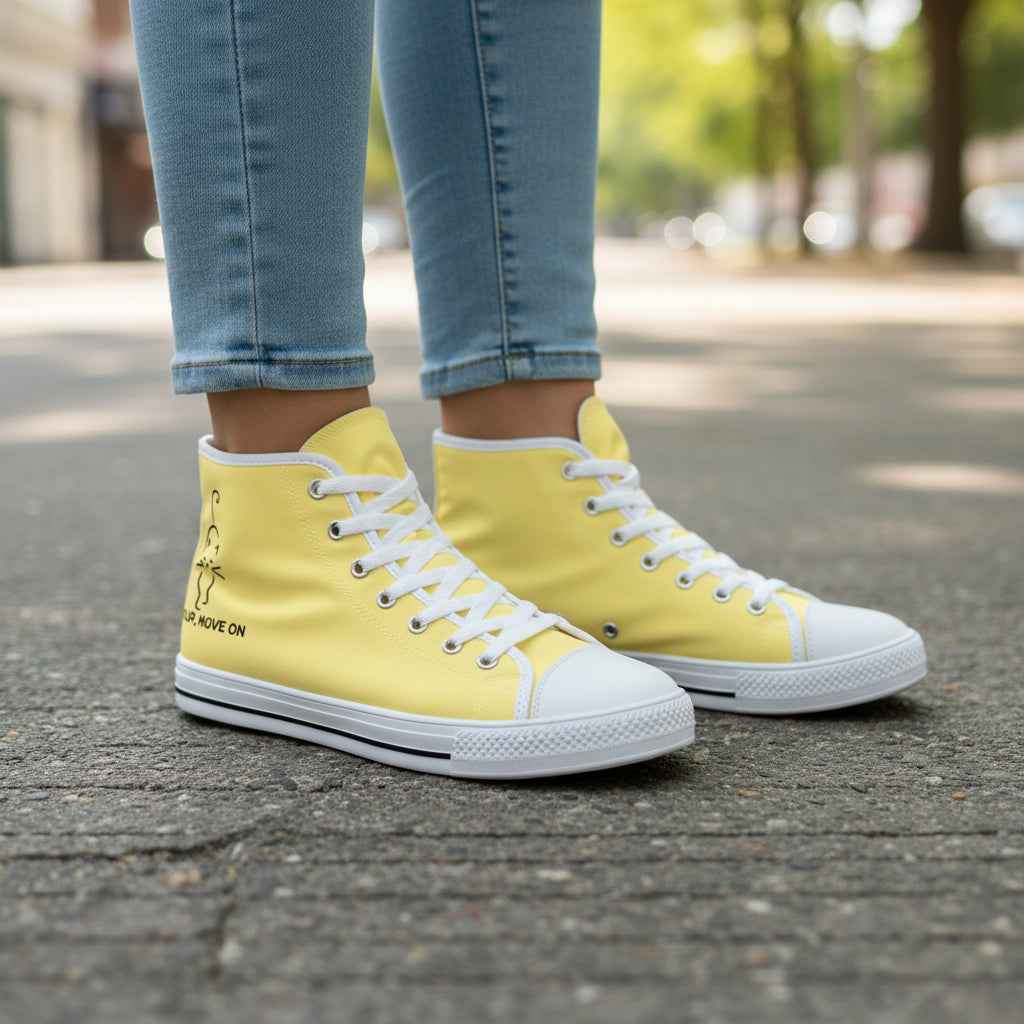 Tail Up, Move On High-Top Canvas Sneakers - Shoes, Sneakers - EpiAl's Shop