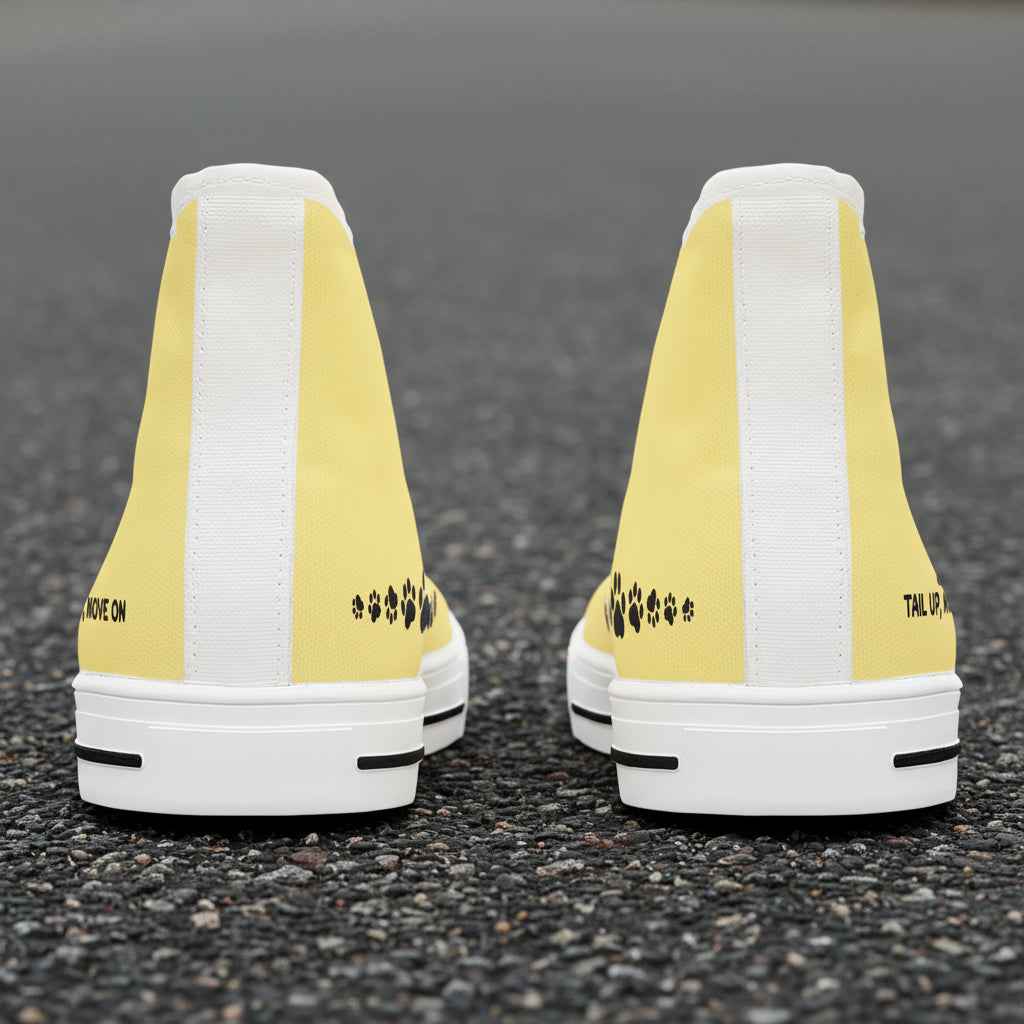 Tail Up, Move On High-Top Canvas Sneakers - Shoes, Sneakers - EpiAl's Shop