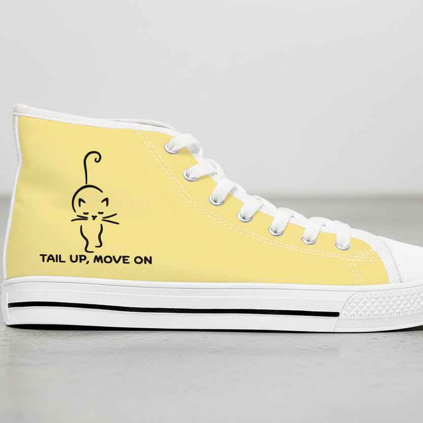 Tail Up, Move On High-Top Canvas Sneakers - Shoes, Sneakers - EpiAl's Shop